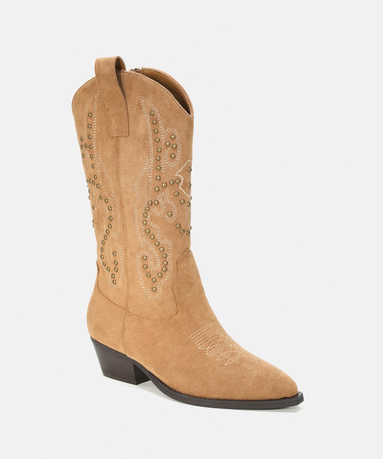 Botas cowboy salto cano m&eacute;dio tachas image number null